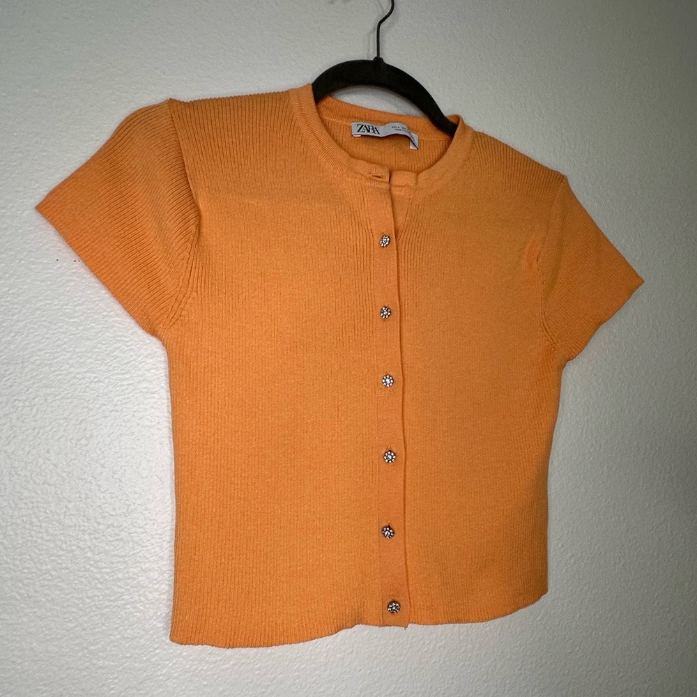 Zara | Knit Ribbed Crop Top - Picture 3 of 8